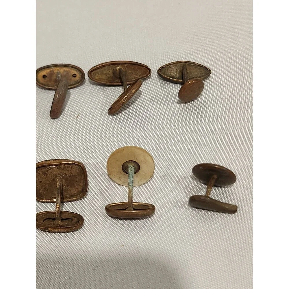 Lot Of Assorted Vintage Metal Cufflinks 10 Pieces